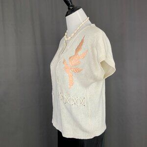 Vintage 80s Shenanigans Knit Silk/Cotton Pullover Sweater Cottagecore Sz M